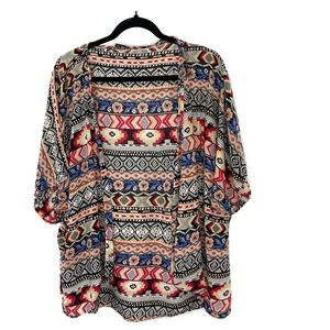 [MAGS & PYE] Open Front Colorful Floral Folk Boho Pattern size M